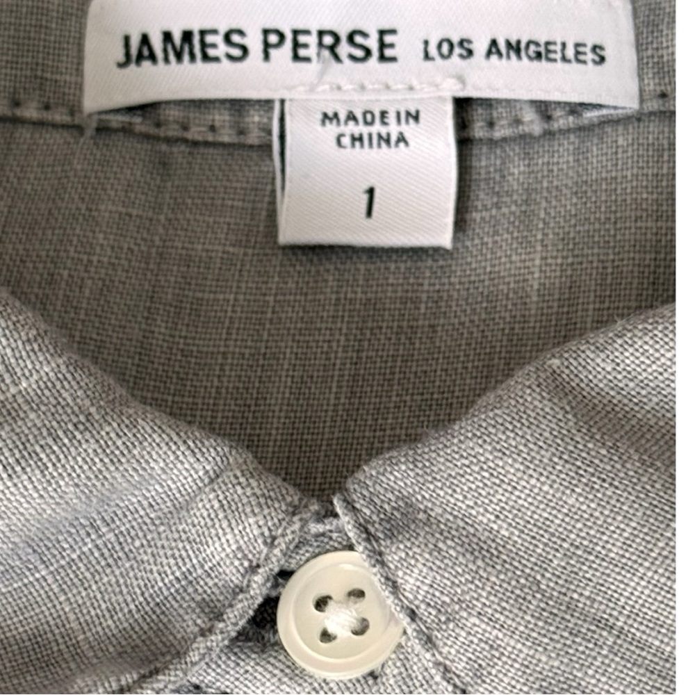 James Perse Linen Long Sleeves Button-Up Mini-Shirt Dress Sz 1 (S} - Picture 8 of 10